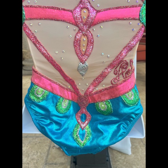 Professional Synchro Artistic Swimming Mermaid Swimsuit w/head piece - Picture 9 of 16